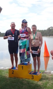 Eponymous and inspirational Waringah master and Manly LSC's Paul Bailey, Maev who is training for 20km in Lake Argyle and the man that pipped me to the 3rd place prize money